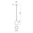 Redo POTTER kültéri függeszték fém, beton, fekete, fehér, GU10, IP65 - 90966
