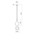Redo POTTER kültéri függeszték fém, beton, fekete, szürke, GU10, IP65 - 90971