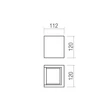 Redo PETRA kültéri fali lámpa fém, beton, szürke, fehér, LED, 2x 6W, 774lm, 3000K, IP54 - 91148