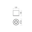 Redo FUNN kültéri mennyezet lámpa beton, szürke, LED, 9W, 472lm, 2700K, IP65 - 91184
