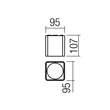 Redo XIA kültéri mennyezet lámpa fém, üveg, fekete, áttetsző, LED, 19W, 1430lm, 3000K, IP65 - 91215