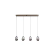 Searchlight Seeds függeszték fém, üveg, barna, pezsgő, LED, 42W, 4217lm, 3000K - 11140-4LT