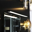 Searchlight KOS fürdőszobai fali lámpa fém, akril, fekete, fehér, LED, 9W, 3000K, 583 Lm, IP44 - 17003-40BK