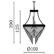 Searchlight Louis Phillipe függeszték fém, kristály, sárgaréz, áttetsző, E14, 60W - 1711-102SB