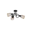Searchlight Knot mennyezeti lámpa fém, üveg, fekete, borostyán, E14, 40W - 23603-3BK
