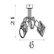 Searchlight Knot mennyezeti lámpa fém, üveg, fekete, borostyán, E14, 40W - 23603-3BK