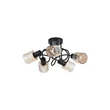 Searchlight Knot mennyezeti lámpa fém, üveg, fekete, borostyán, E14, 40W - 23605-5BK