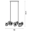 Searchlight Sunbeam függeszték fém, üveg, fekete, áttetsző, G9, 7W - 24123-7BK