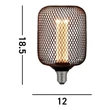 Searchlight WIRE izzó fém, fekete, E27, 4.5W, 2700K, 320 Lm - 26002BK