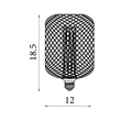 Searchlight Lamps  LED izzó fém, arany, E27, 4.5W, 320lm, 2700K - 26002GO