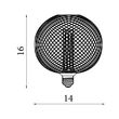 Searchlight Lamps  LED izzó fém, arany, E27, 4.5W, 320lm, 2700K - 26003GO