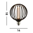 Searchlight GLOBE izzó fém, fekete, E27, 4.5W, 2700K, 320 Lm - 26004BK