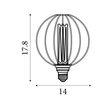 Searchlight Lamps  LED izzó fém, arany, E27, 4.5W, 320lm, 2700K - 26004GO