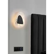 Searchlight Destiny fali lámpa fém, üveg, fekete, áttetsző, LED, 8W, 943lm, 3000K - 32983BK