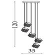 Searchlight Cuboid függeszték fém, akril, sárgaréz, áttetsző, LED, 9.4W, 5055lm, 3000K - 33640-5SB