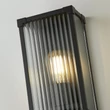 Searchlight Cincinnati kültéri fali lámpa fém, üveg, fekete, áttetsző, E27, 60W, IP44 - 39340BK