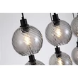 Searchlight Radiance függeszték fém, üveg, fekete, füstszín, E27, 60W - 44520-6SM