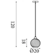 Searchlight Radiance függeszték fém, üveg, arany, pezsgő, E27, 60W - 44520CP