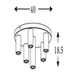Searchlight Tubes mennyezeti lámpa fém, fekete, GU10, 10W - 50570-6BK