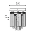 Searchlight Swizzle mennyezeti lámpa fém, üveg, fekete, füstszín, E14, 60W - 55620-320SM