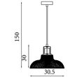 Searchlight Glossop függeszték fém, üveg, fekete, áttetsző, E27, 60W - 61189BK