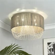 Searchlight Bellano mennyezeti lámpa fém, szövet, akril, króm, szürke, áttetsző, G9, 7W - 62615-5CC
