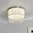 Searchlight Bellano mennyezeti lámpa fém, szövet, akril, króm, fehér, áttetsző, G9, 7W - 62617-3CC