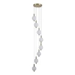 Searchlight Luminique függeszték fém, üveg, sárgaréz, opál, LED, 34W, 4118lm, 3000K - 69410-8SB