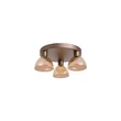 Searchlight Cannes mennyezeti lámpa fém, üveg, barna, borostyán, LED, 21W, 1192lm, 3000K - 77410-3AM
