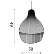 Searchlight Bali függeszték bambusz, barna, E27, 60W - 7869CW