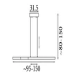 Searchlight Linear függeszték fém, fekete, LED, 13W, 4000lm, 2700K-4000K-6000K - 88520BK