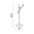 Searchlight Wands asztali lámpa fém, fekete, LED, 4.65W, 117lm, 2700K - EU4867BK