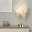Searchlight Hattie asztali lámpa fém, toll, króm, fehér, E14, 60W - EU60392CC