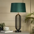 Searchlight Chic asztali lámpa fém, szövet, fekete, zöld, E27, 60W - EU91101EM