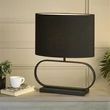 Searchlight Sleek asztali lámpa fém, szövet, bronz, fekete, E27, 60W - EU92101BK