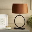 Searchlight Elegant asztali lámpa fém, szövet, fekete, narancs, E27, 60W - EU93101OR