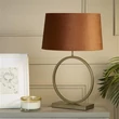 Searchlight Elegant asztali lámpa fém, szövet, bronz, narancs, E27, 60W - EU93102OR