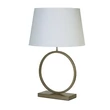Searchlight Elegant asztali lámpa fém, szövet, bronz, fehér, E27, 60W - EU93102WH