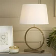 Searchlight Elegant asztali lámpa fém, szövet, bronz, fehér, E27, 60W - EU93102WH