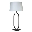Searchlight Modish asztali lámpa fém, szövet, fekete, fehér, E27, 60W - EU94101WH