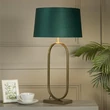 Searchlight Modish asztali lámpa fém, szövet, bronz, zöld, E27, 60W - EU94102EM