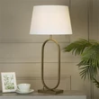 Searchlight Modish asztali lámpa fém, szövet, bronz, fehér, E27, 60W - EU94102WH