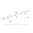 TK Lighting VOX mennyezet lámpa fém, üveg, fekete, fehér, GU10+G9 - TK-10002