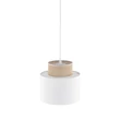 TK Lighting DUO függeszték fém, szövet, fehér, bézs, E27 - TK-10078