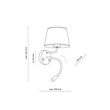 TK Lighting MAJA fali lámpa fém, szövet, fehér, E27 + G9 - TK-10080