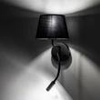 TK Lighting MAJA fali lámpa fém, szövet, fekete, E27 + G9 - TK-10081