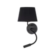 TK Lighting MAJA fali lámpa fém, szövet, fekete, E27 + G9 - TK-10081