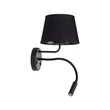 TK Lighting MAJA fali lámpa fém, szövet, fekete, E27 + G9 - TK-10081