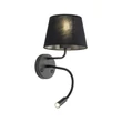TK Lighting MAJA fali lámpa fém, szövet, fekete, E27 + G9 - TK-10081