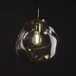 TK Lighting SOL függeszték fém, üveg, fekete, borostyán, E27 - TK-10083